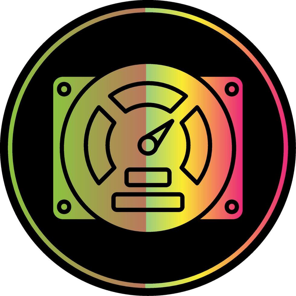 Gauge Glyph Due Color Icon Design vector