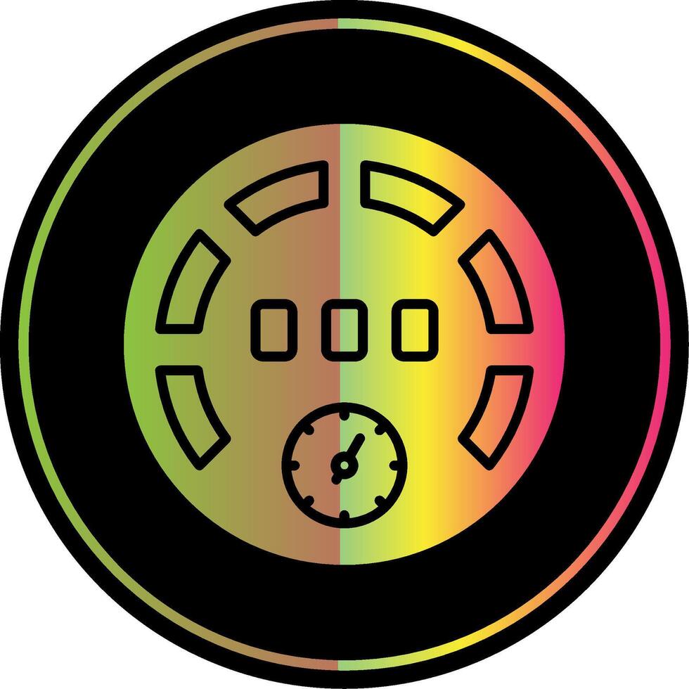 Gauge Glyph Due Color Icon Design vector
