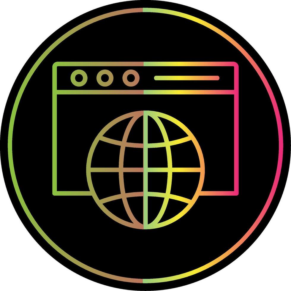 Web Browser Line Gradient Due Color Icon Design vector
