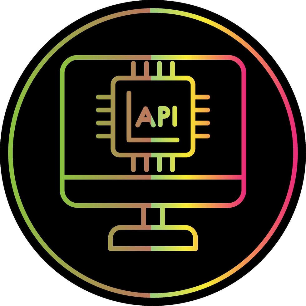 Api Interface Line Gradient Due Color Icon Design vector