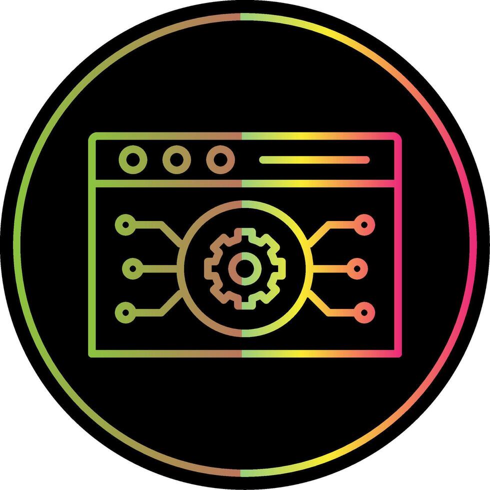 Website Algorithm Line Gradient Due Color Icon Design vector