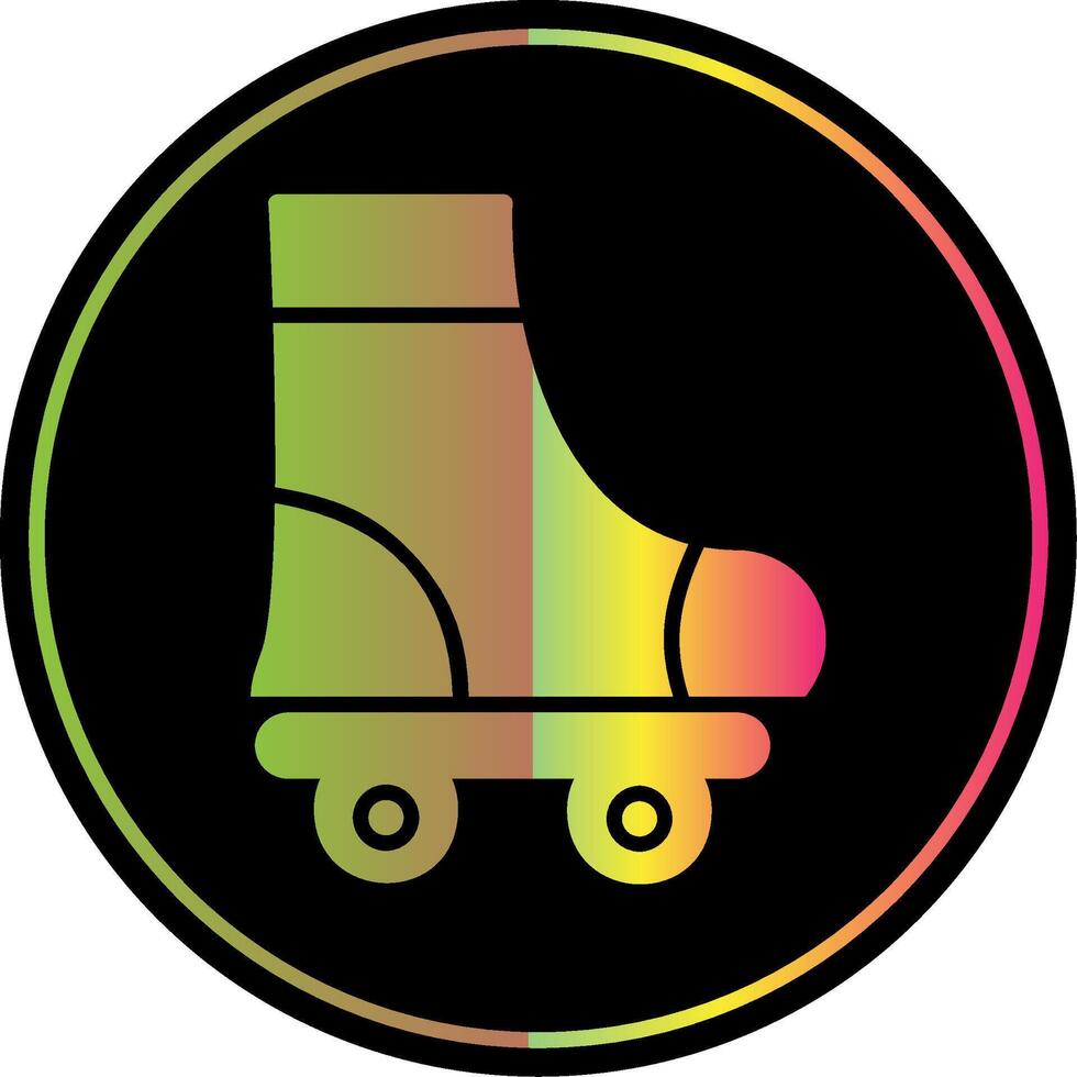 Roller Skate Glyph Due Color Icon Design vector