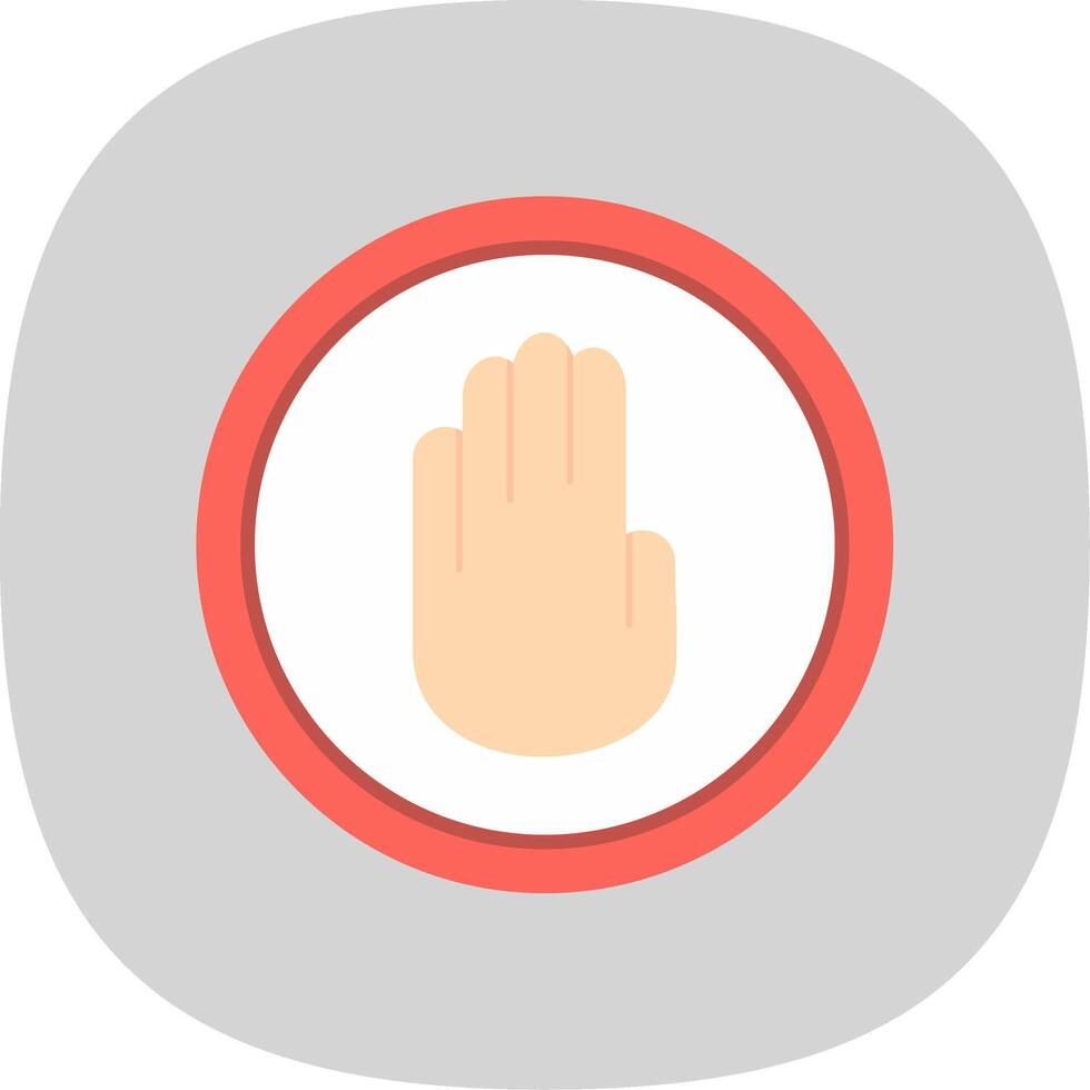Stop Hand Flat Curve Icon Design vector