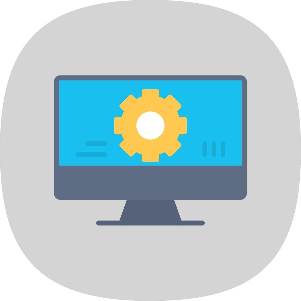 Monitoring Software Flat Curve Icon Design vector