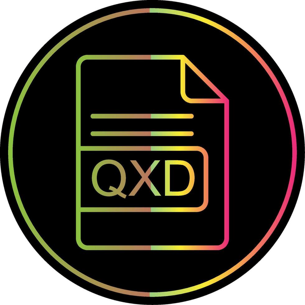 qxdd archivo formato línea degradado debido color icono diseño vector