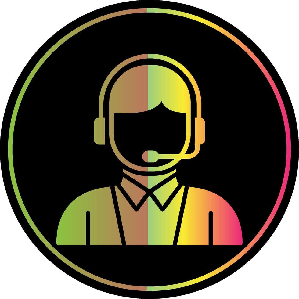 Customer Service Glyph Due Color Icon Design vector