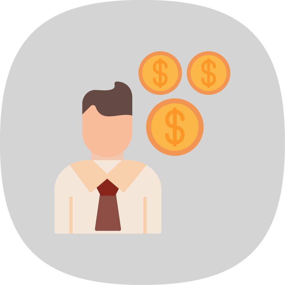 Sales Manager Flat Curve Icon Design vector