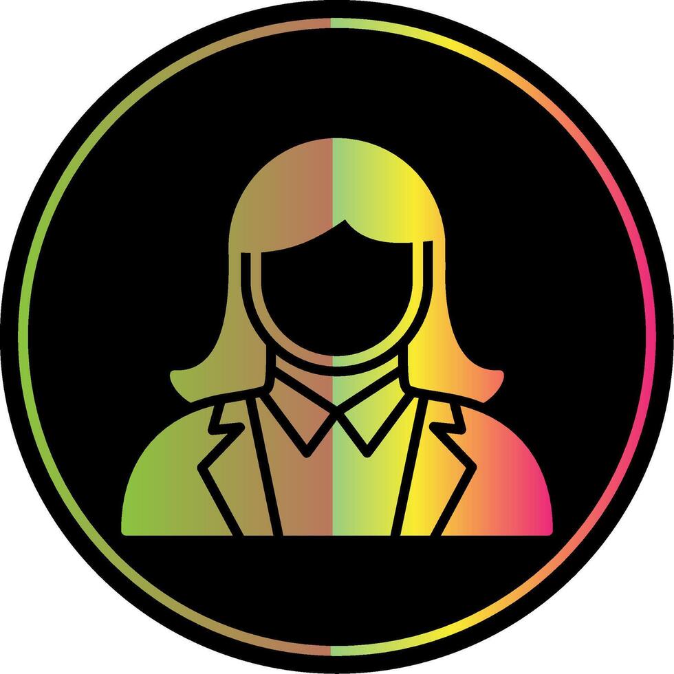 Busienss Woman Glyph Due Color Icon Design vector