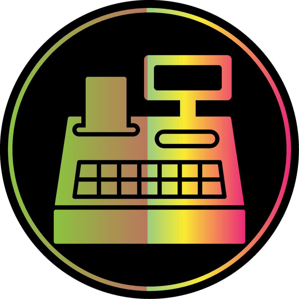 Cash Register Glyph Due Color Icon Design vector