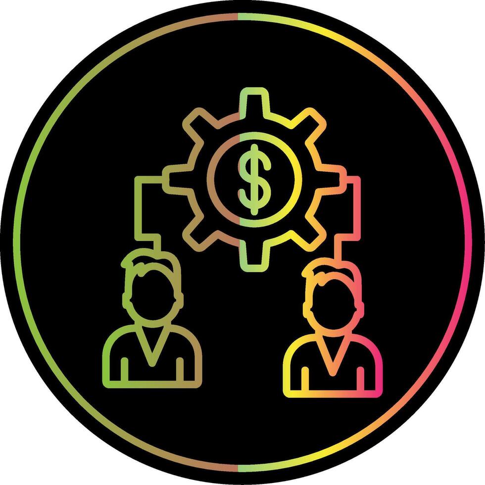 Money Team Connect Line Gradient Due Color Icon Design vector