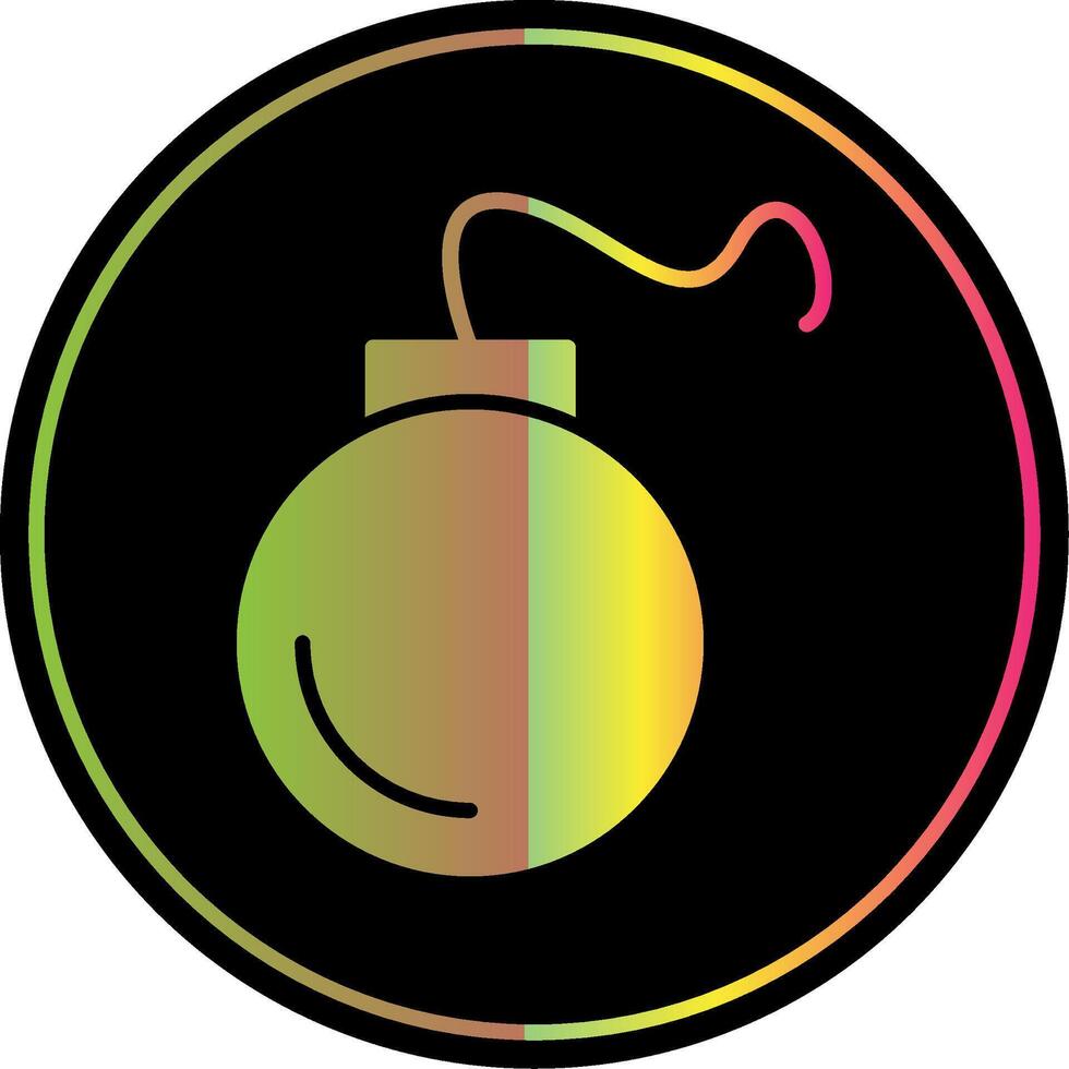 Bomb Glyph Due Color Icon Design vector