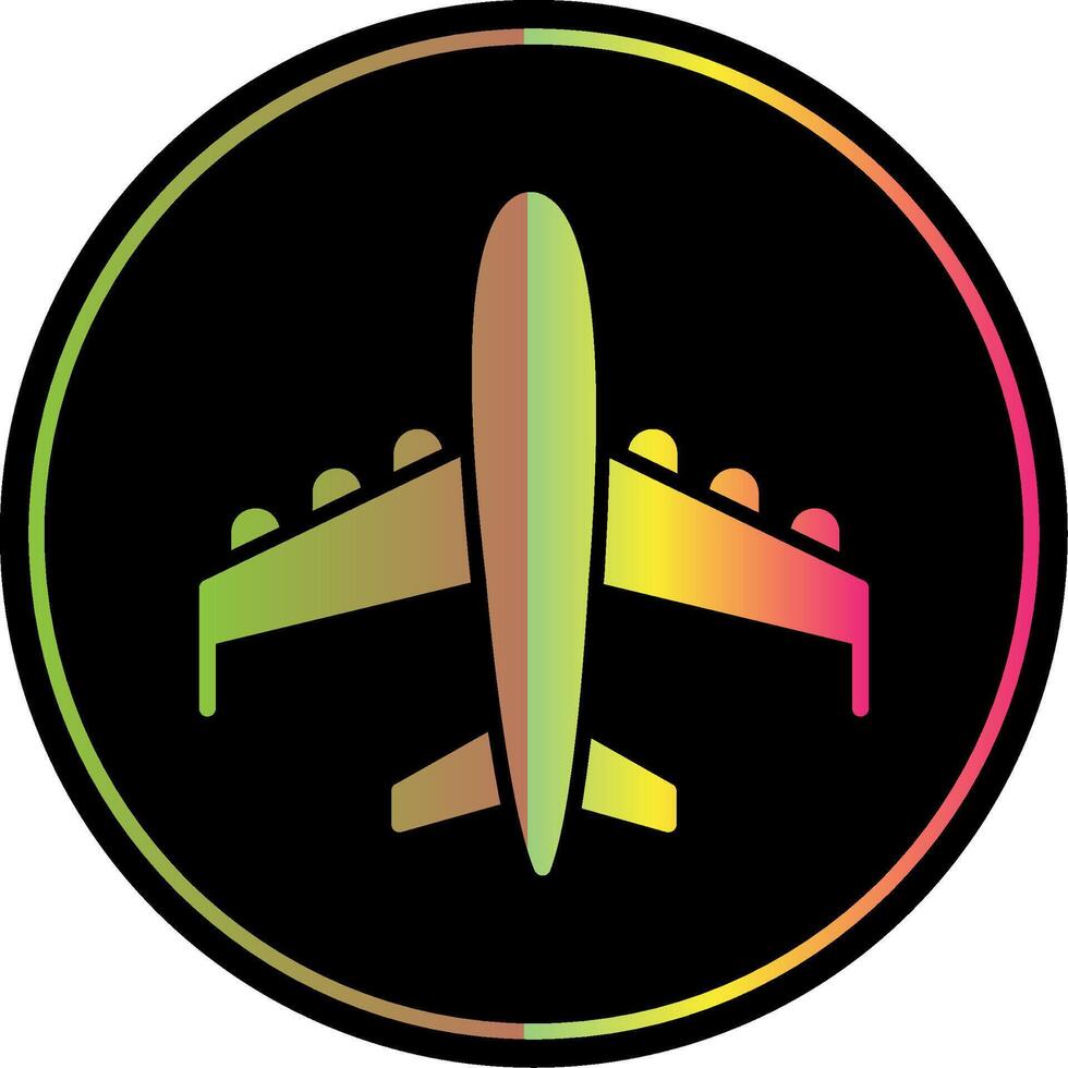 Plane Glyph Due Color Icon Design vector