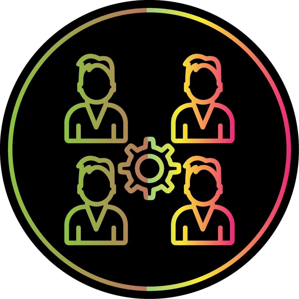 Pro Group Team Line Gradient Due Color Icon Design vector