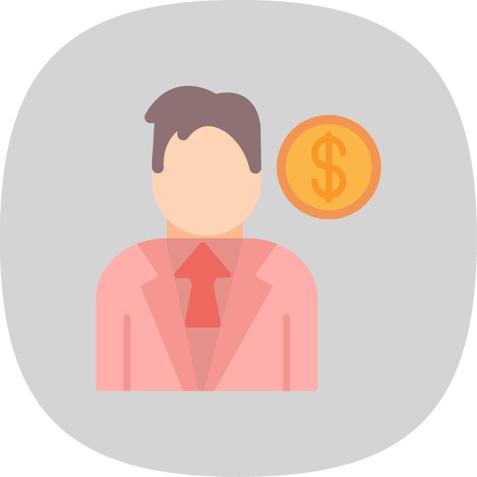 Marketer Flat Curve Icon Design vector