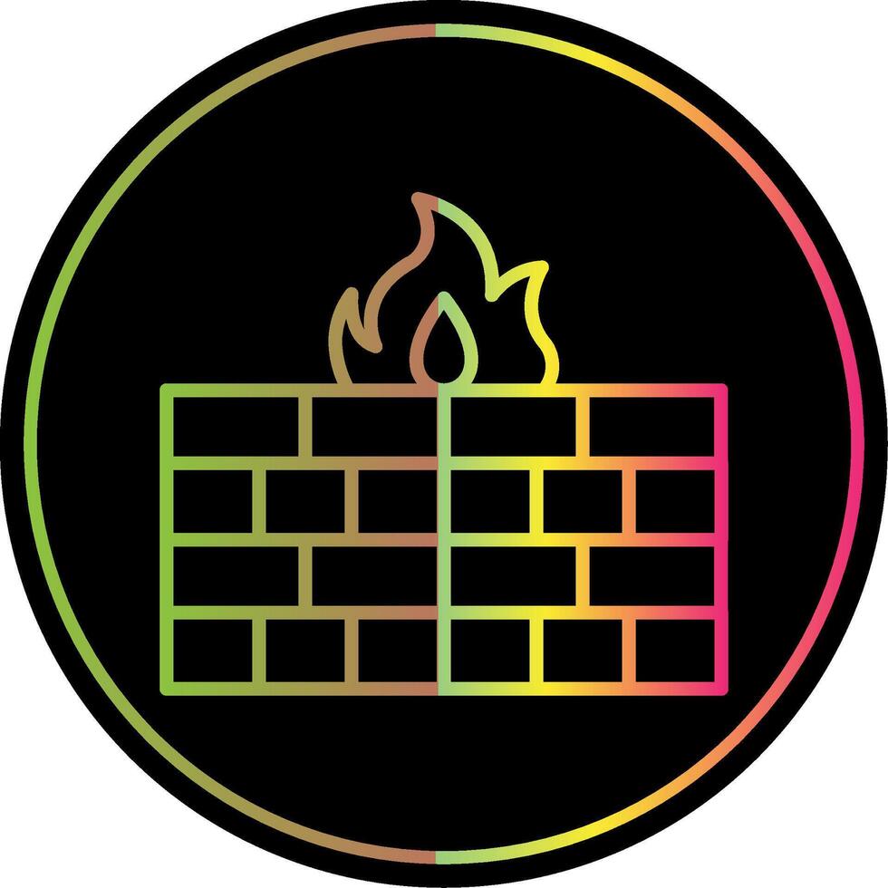 Firewall Line Gradient Due Color Icon Design vector