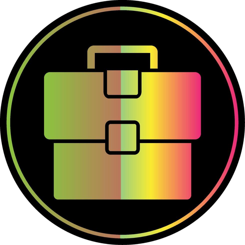 Briefcase Glyph Due Color Icon Design vector