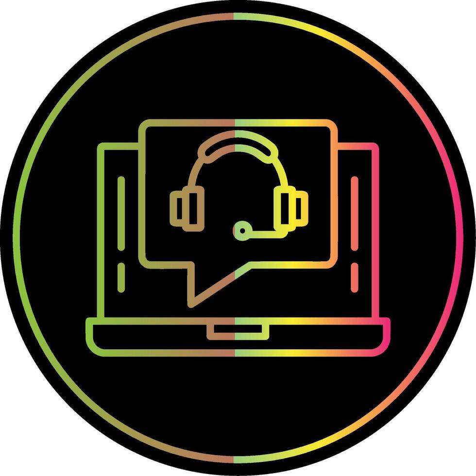 Support Call Line Gradient Due Color Icon Design vector