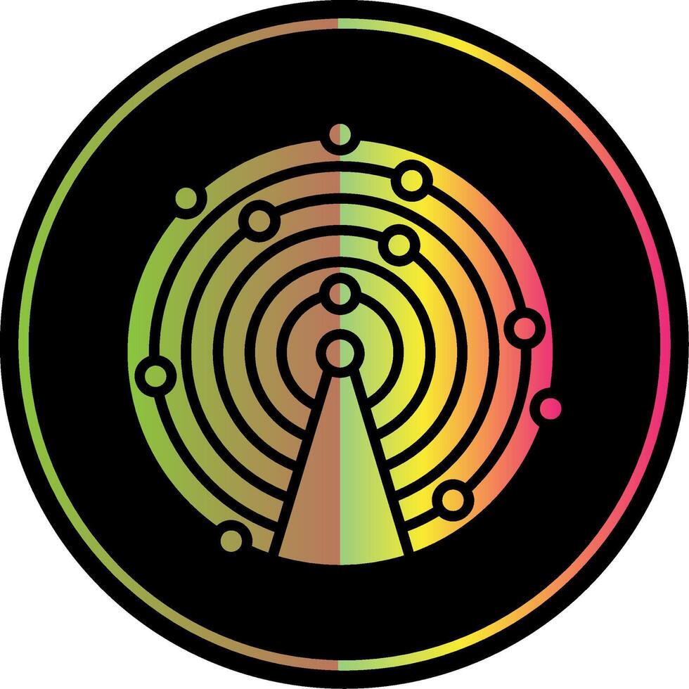 Sonar Glyph Due Color Icon Design vector