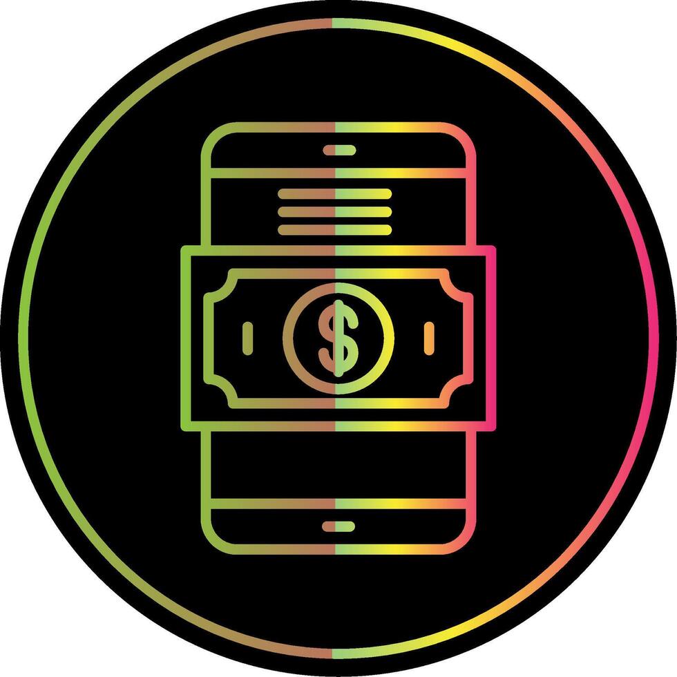 Mobile Payment Line Gradient Due Color Icon Design vector