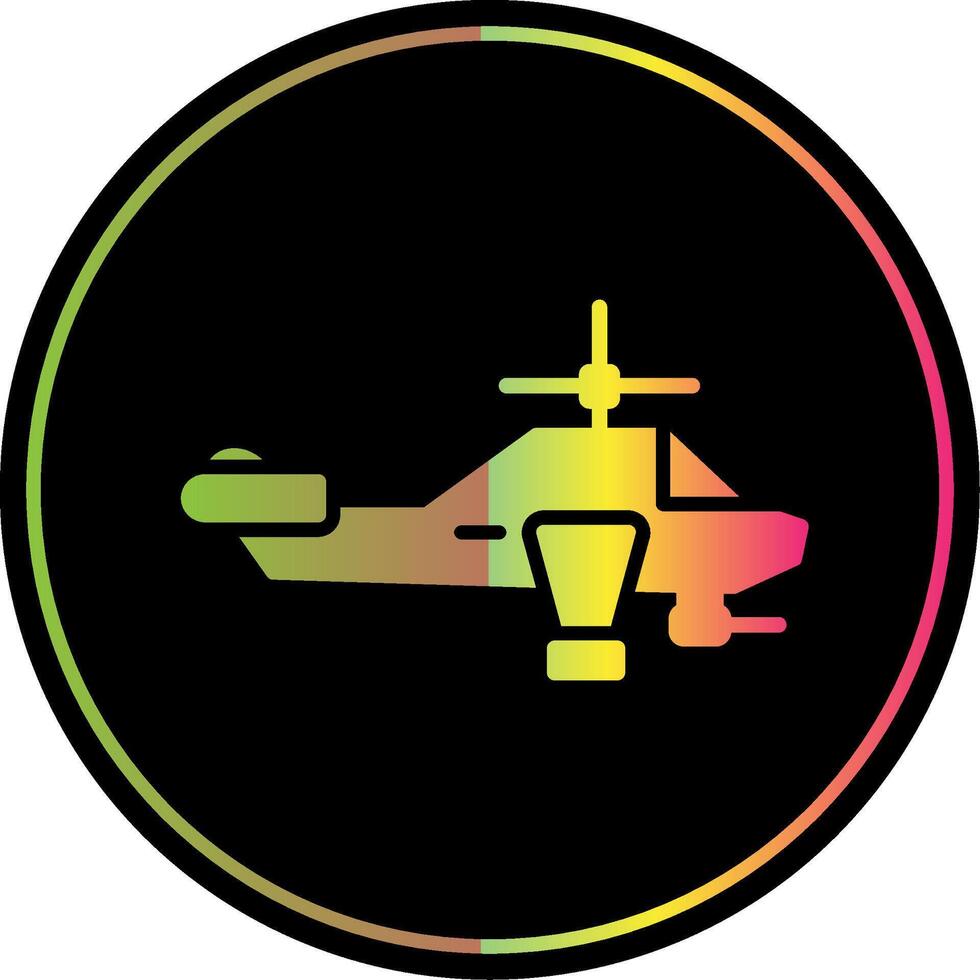 helicóptero glifo debido color icono diseño vector