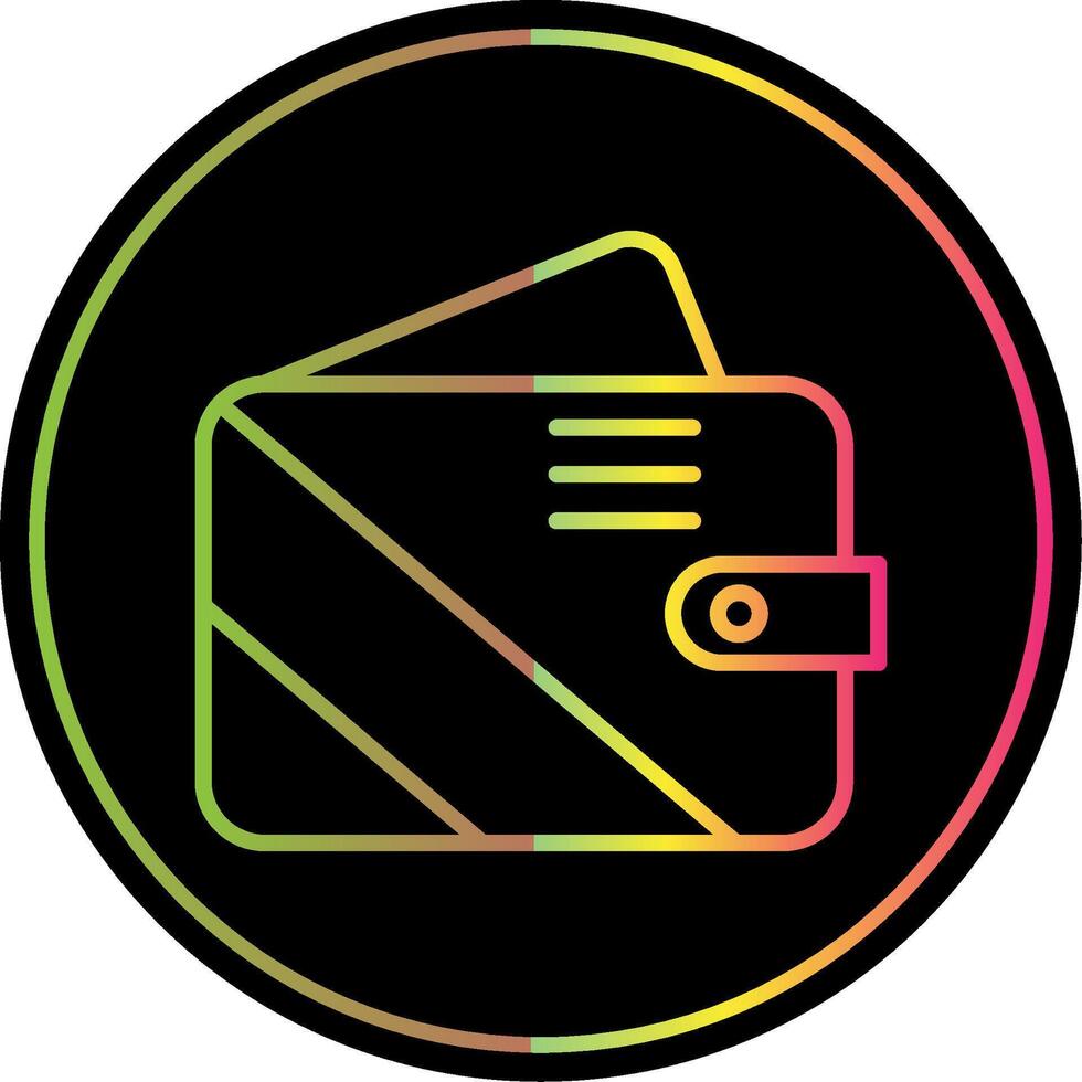 Wallet Line Gradient Due Color Icon Design vector