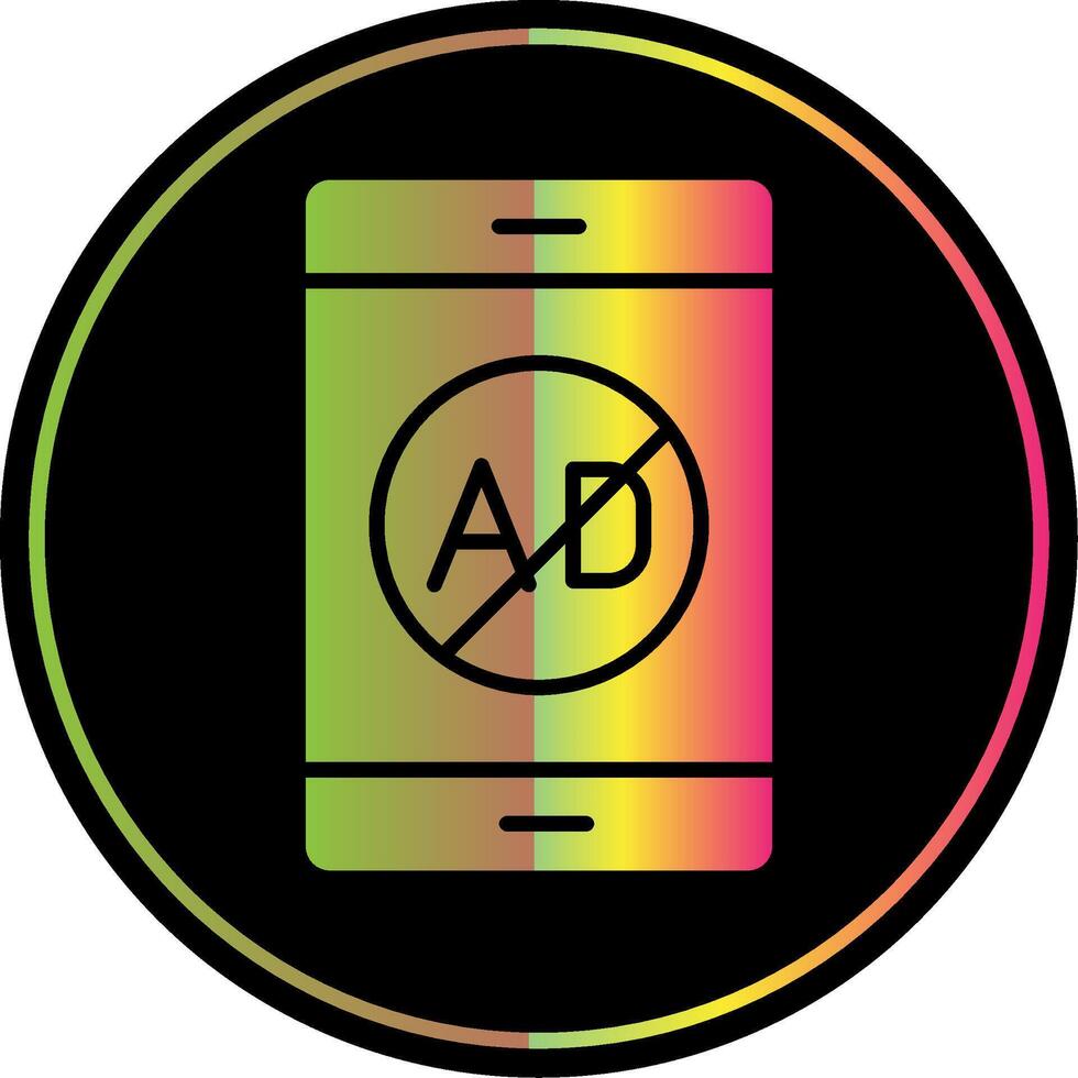 Ad Blocker Glyph Due Color Icon Design vector