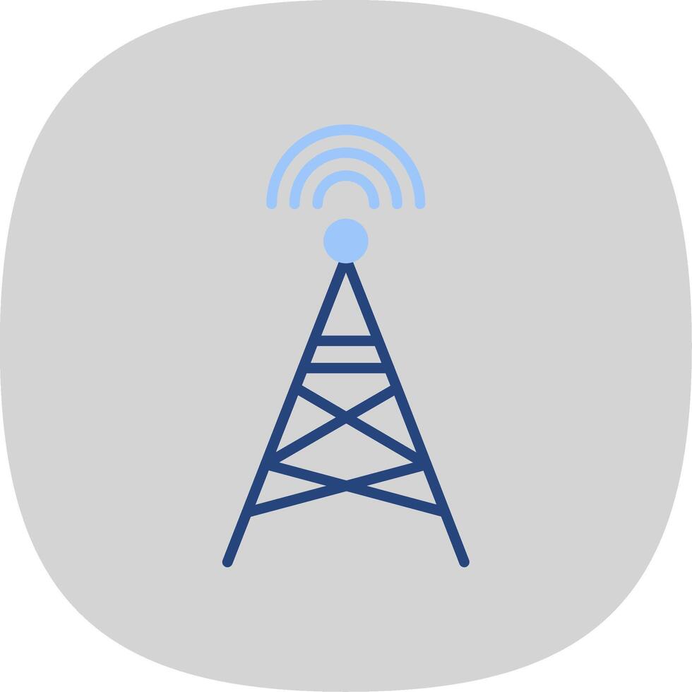 Radio Tower Flat Curve Icon Design vector