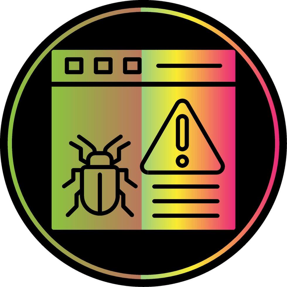 Virus Warning Glyph Due Color Icon Design vector