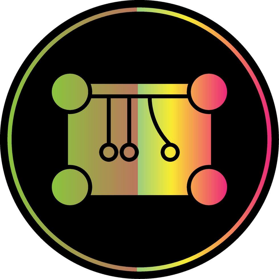 Newtons Cradle Glyph Due Color Icon Design vector
