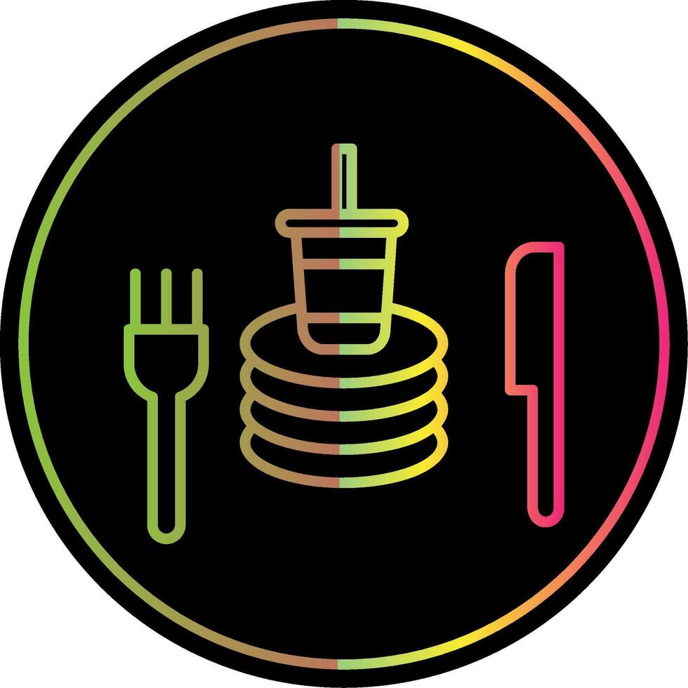 Tableware Line Gradient Due Color Icon Design vector
