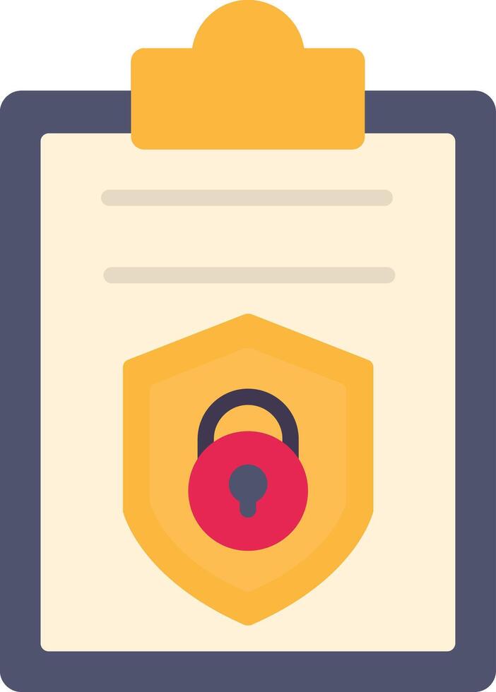 Security Report Flat Curve Icon Design vector