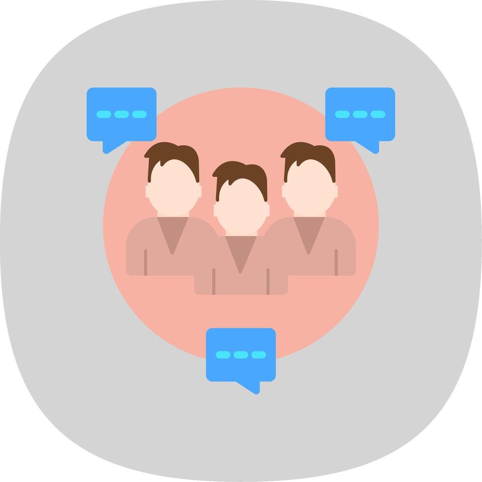 Seo Group Chat Flat Curve Icon Design vector