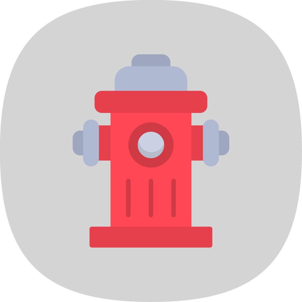 Fire Hydrant Flat Curve Icon Design vector