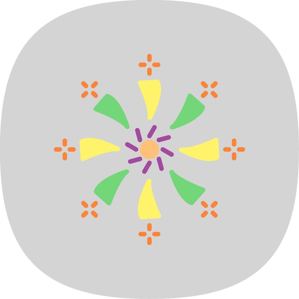 Firework Flat Curve Icon Design vector