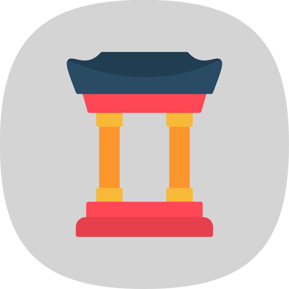 Chinatown Flat Curve Icon Design vector
