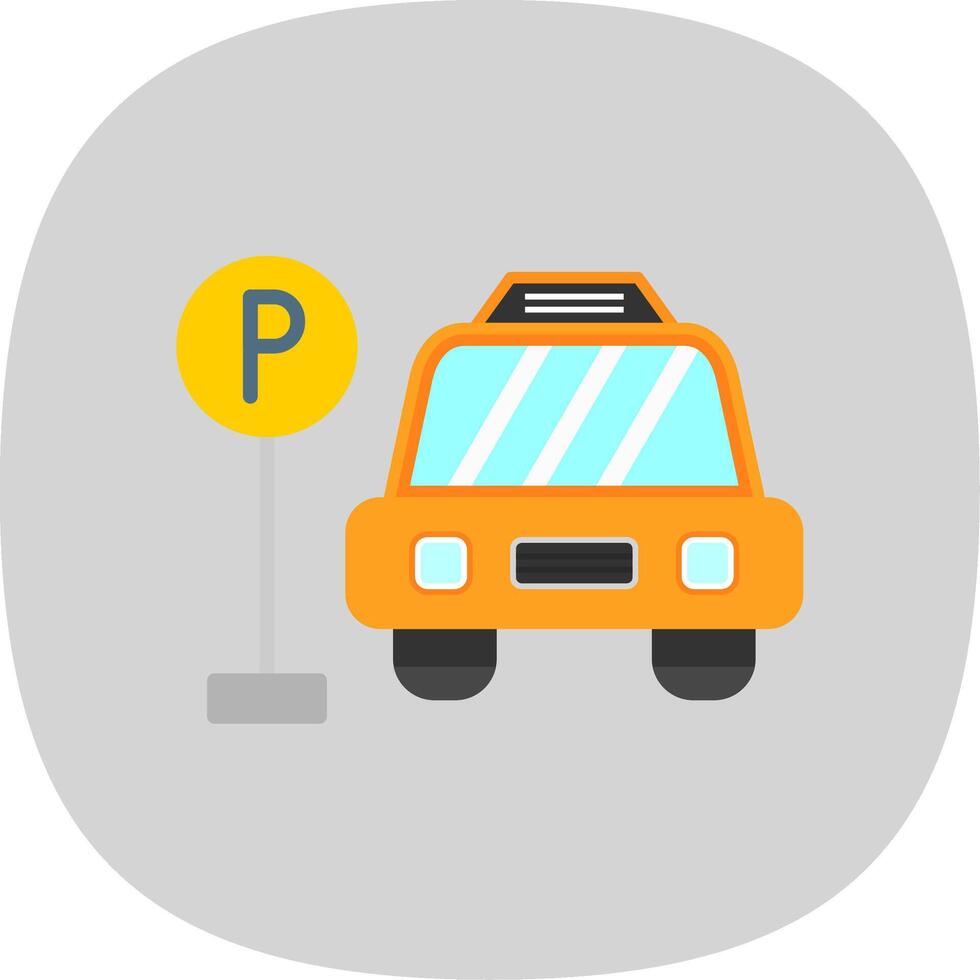 Parking Area Flat Curve Icon Design vector