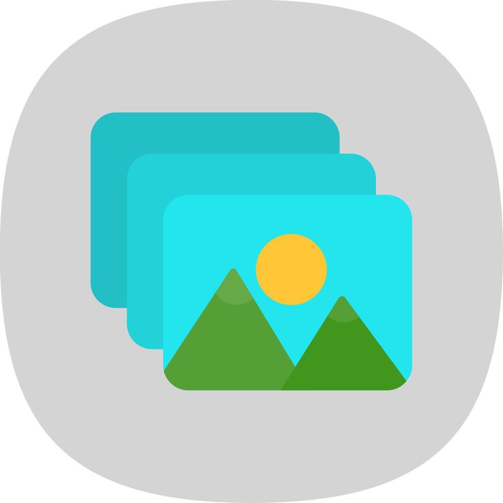 Gallery Flat Curve Icon Design vector