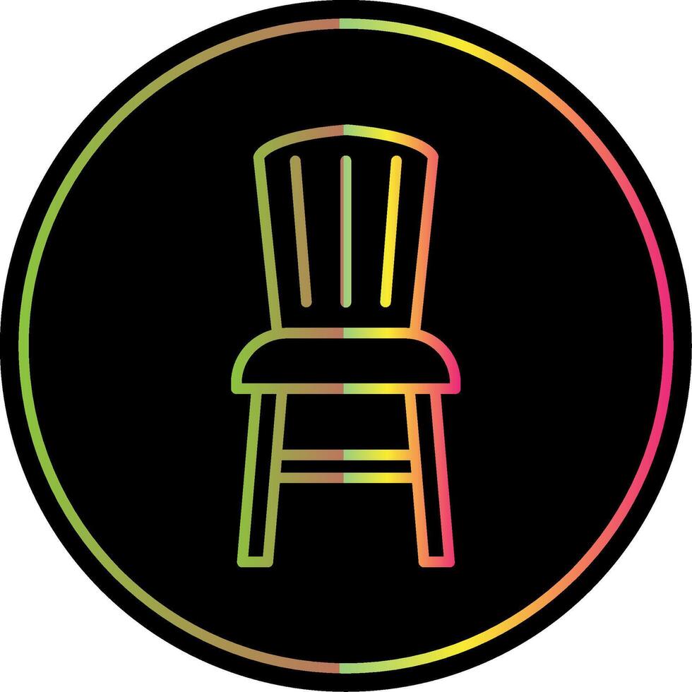 Dining Chair Line Gradient Due Color Icon Design vector