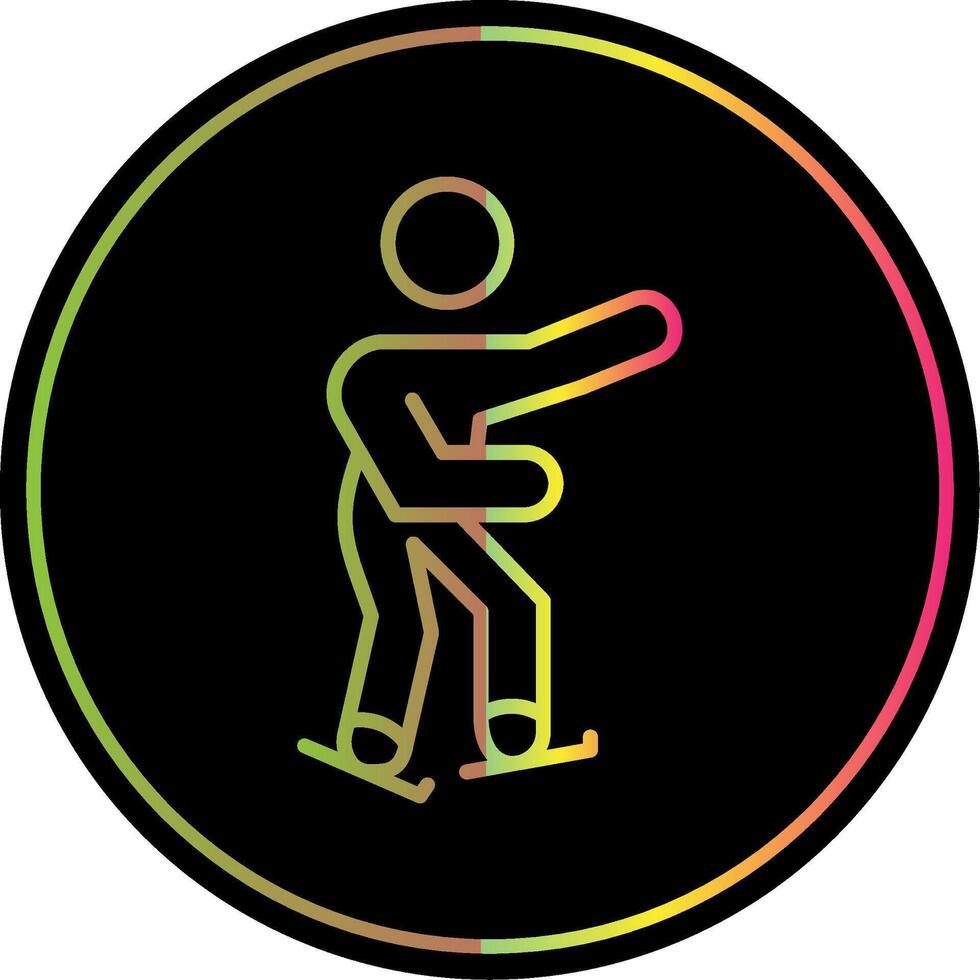 Skater Line Gradient Due Color Icon Design vector