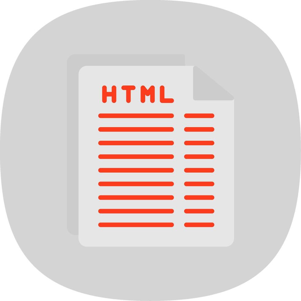 Html File Flat Curve Icon Design vector