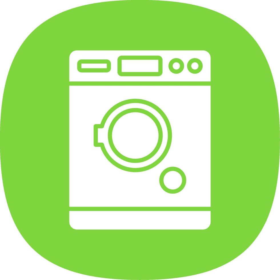 Tumble Dryer Glyph Curve Icon Design vector