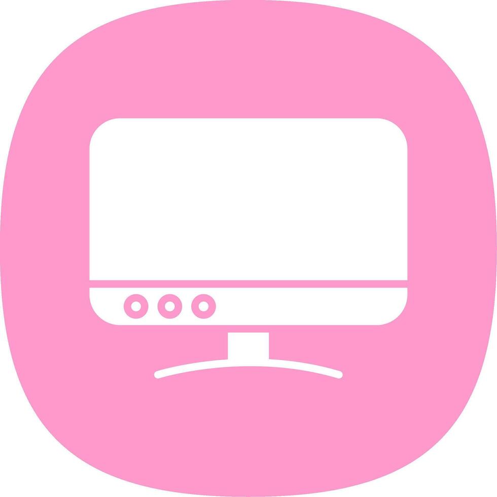Tv Glyph Curve Icon Design vector