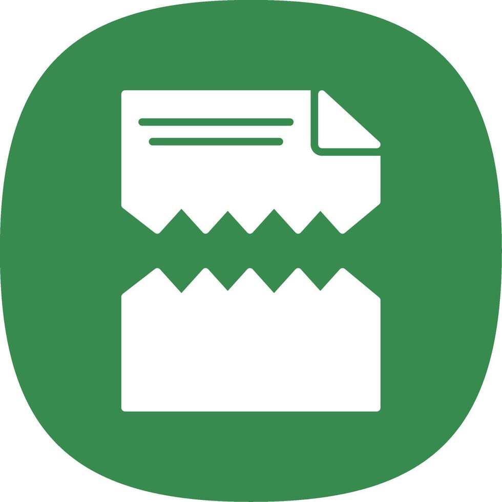 Ripped Glyph Curve Icon Design vector