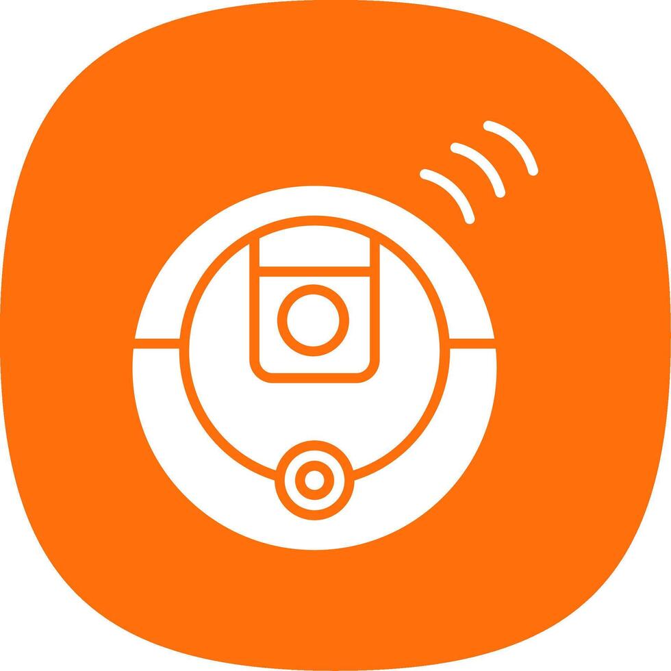 Robot Vacuum Cleaner Glyph Curve Icon Design vector