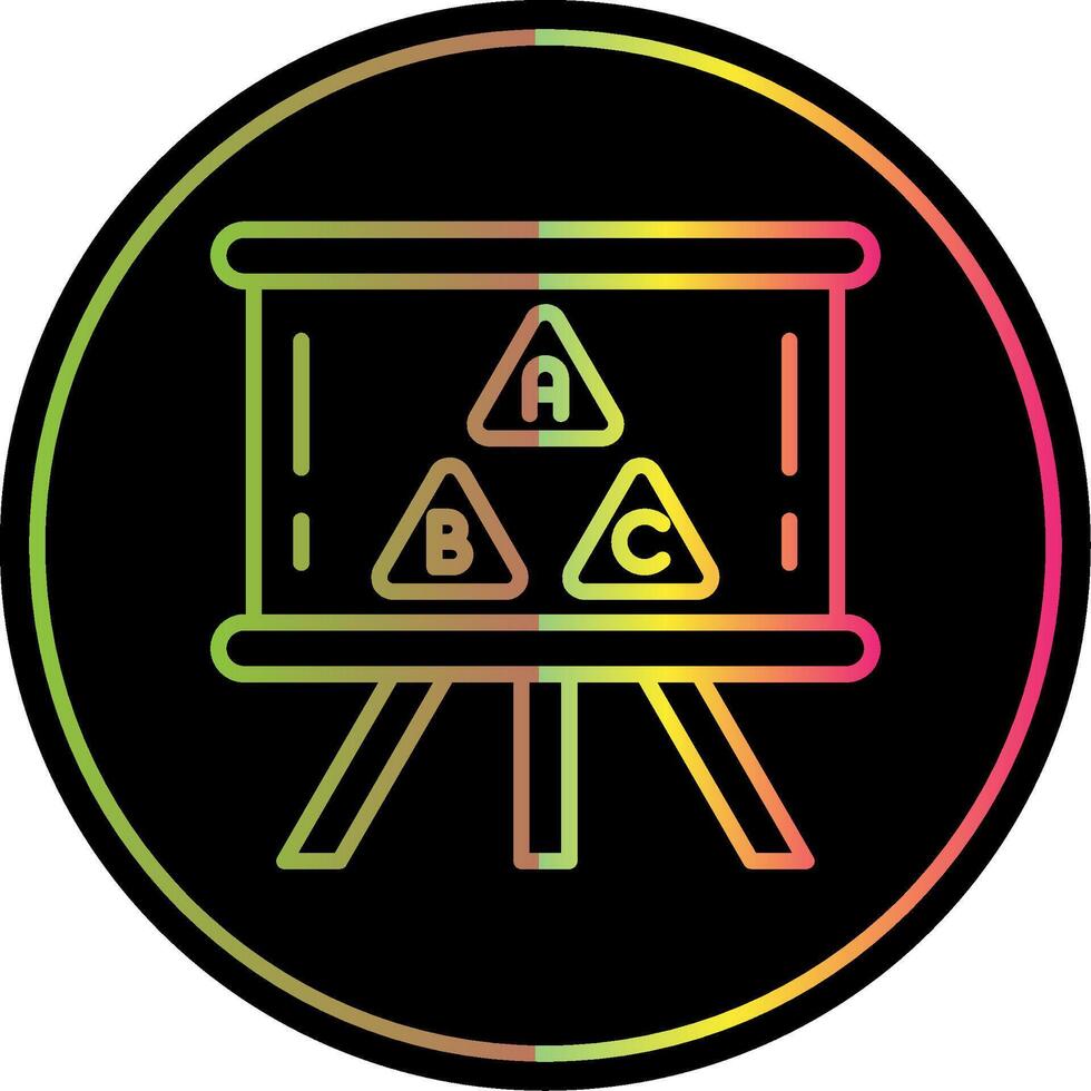 Blackboard Line Gradient Due Color Icon Design vector