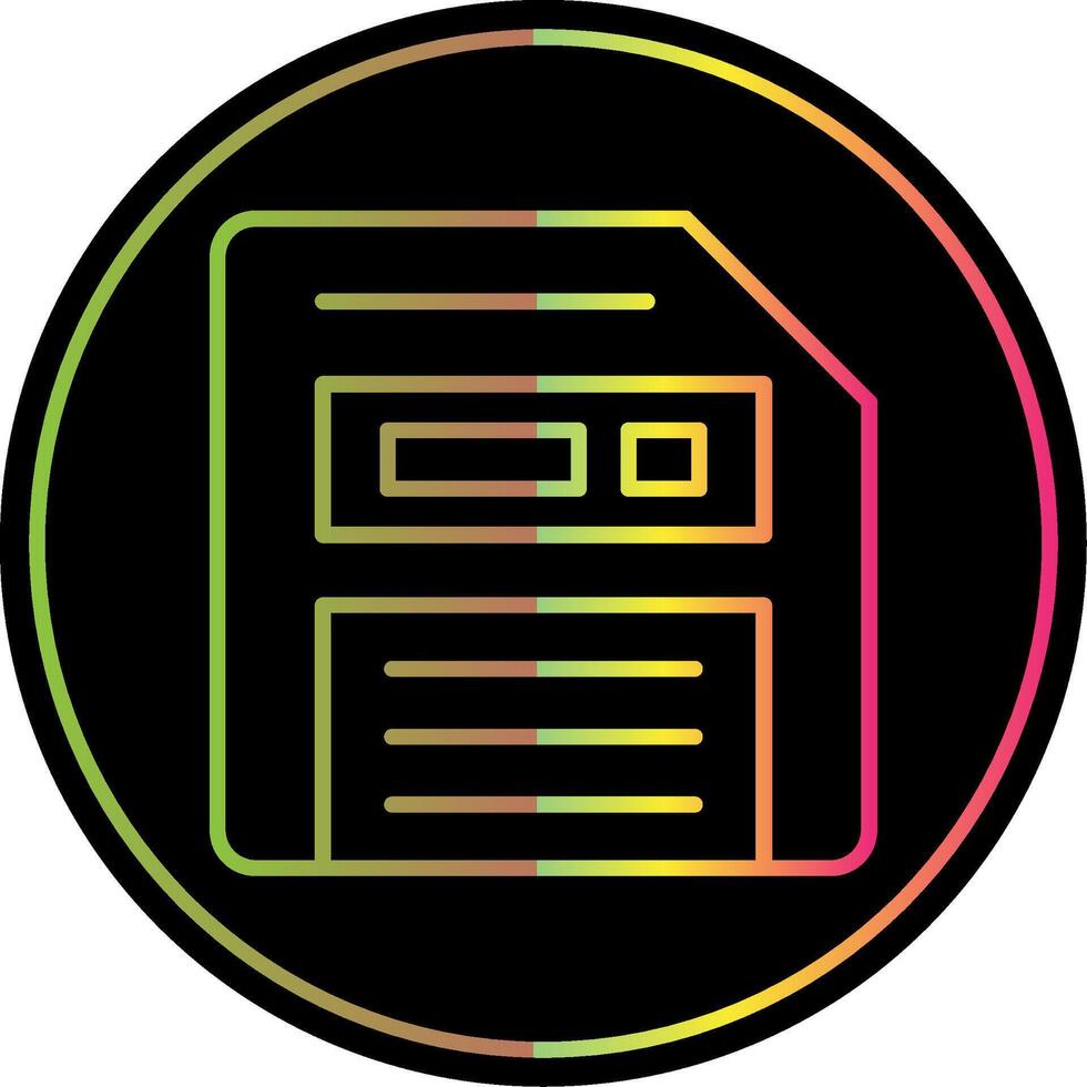 Floppy Disk Line Gradient Due Color Icon Design vector