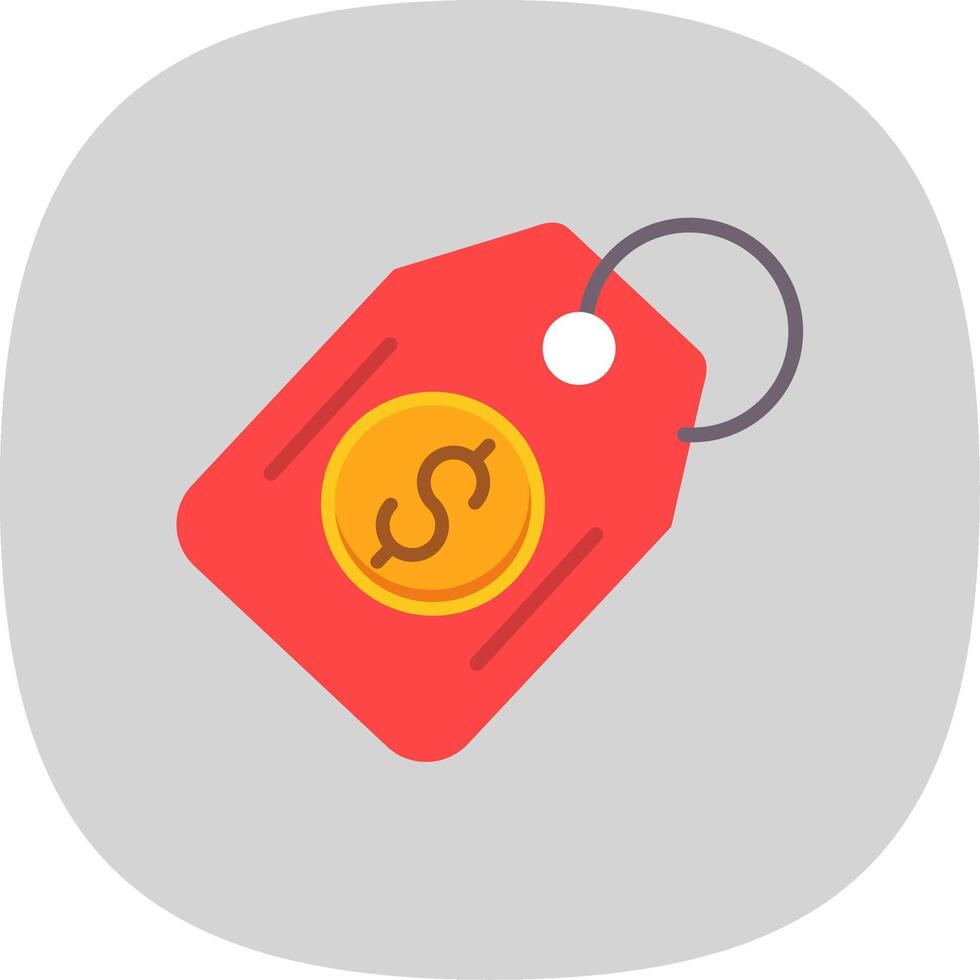 Price Tag Flat Curve Icon Design vector