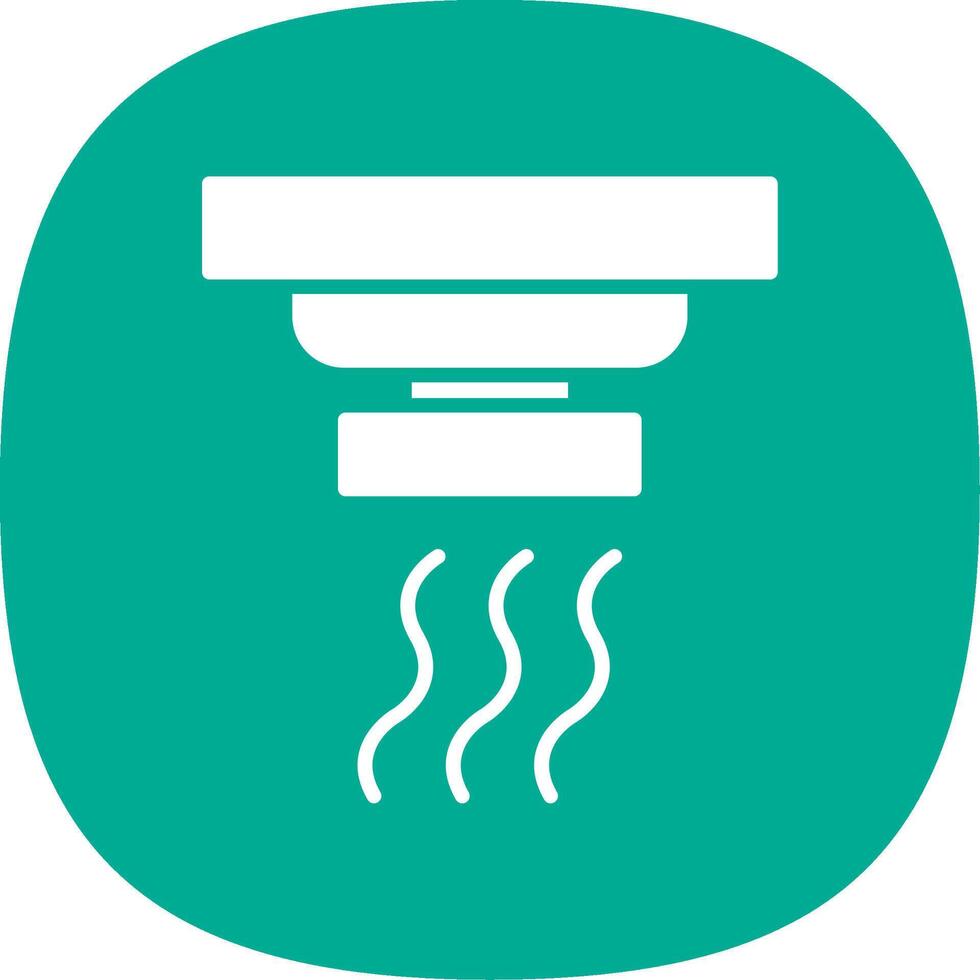 Smoke Detector Glyph Curve Icon Design vector