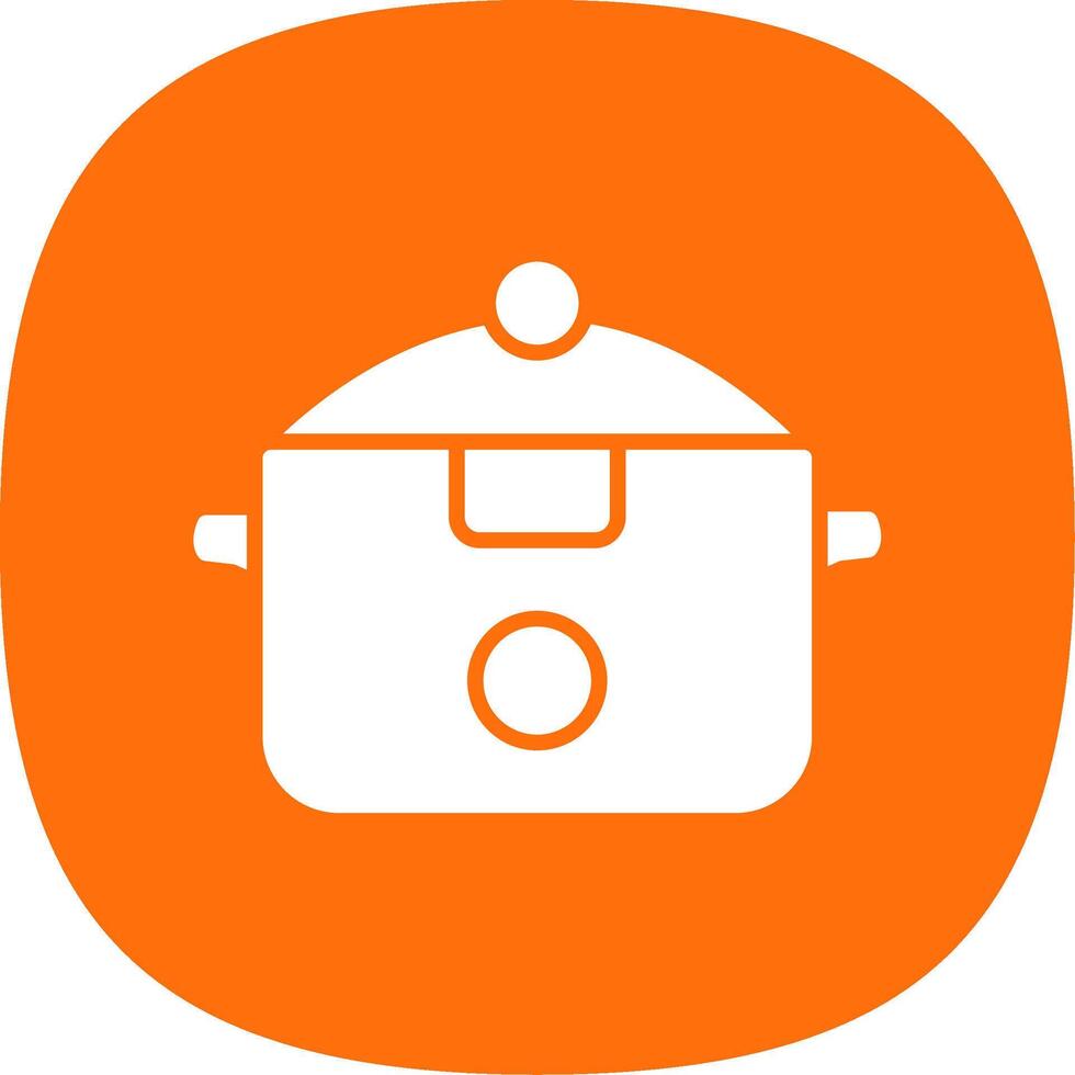 Slow Cooker Glyph Curve Icon Design vector