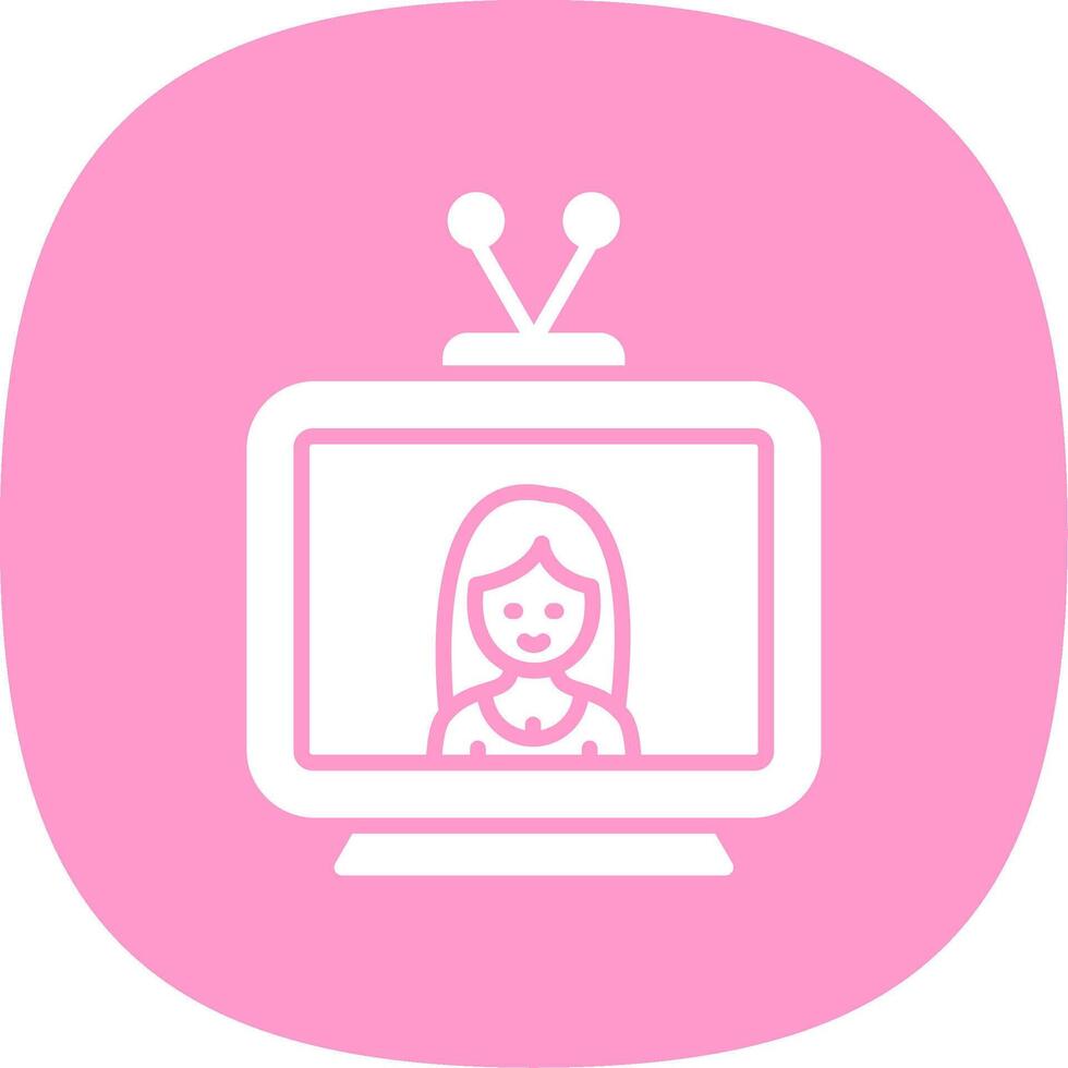 Television Glyph Curve Icon Design vector